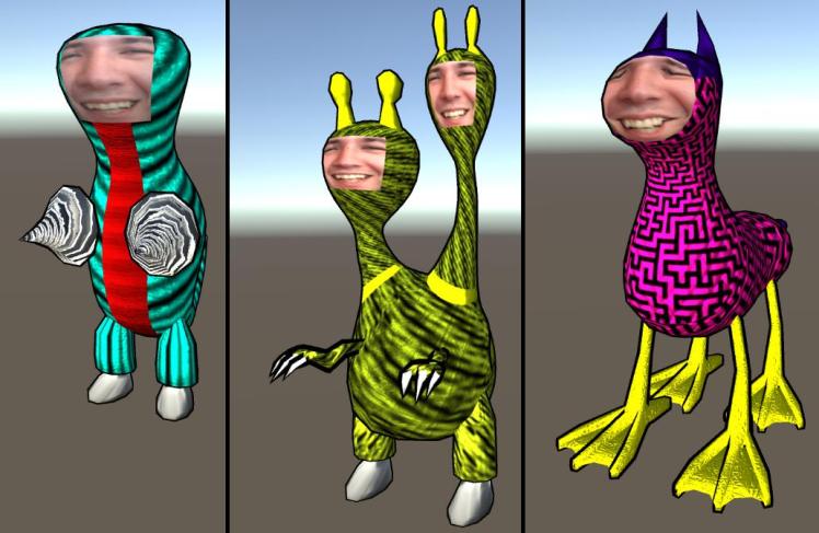 Randomly created bodies with changeable body parts